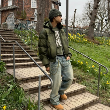 Custom "Peso" Pearl Denim + Beanie